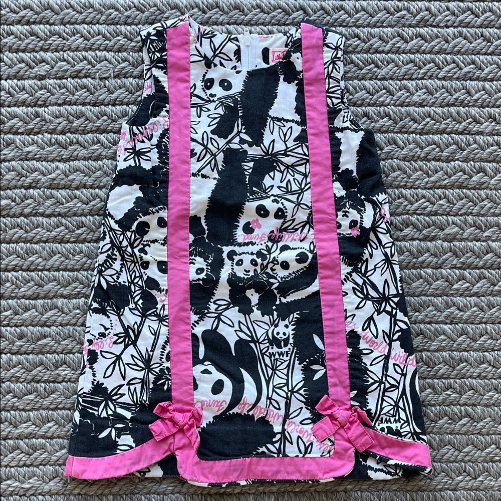 Lilly Pulitzer Black Panda Print Dress, hard to find, size 4